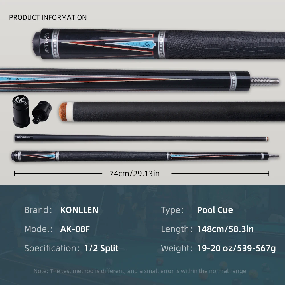 KONLLEN コンラン キュー KL-08 KONLLEN Carbon Fiber Pool Cue Stick KL-08 Low Deflection shaft