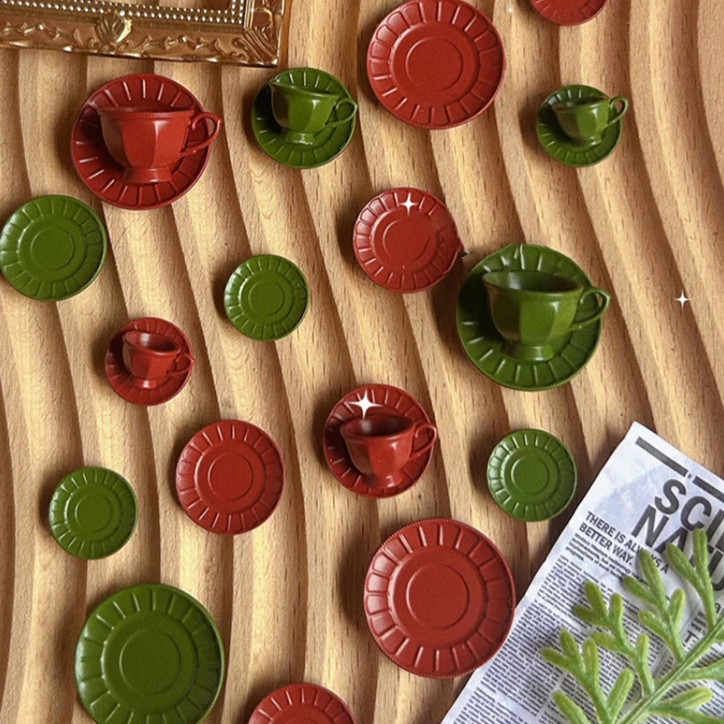 1 Set Dollhouse French Mini Coffee Cup And Saucer Kit Miniature Afternoon Tea Scene Decoration Doll Accessories Toys