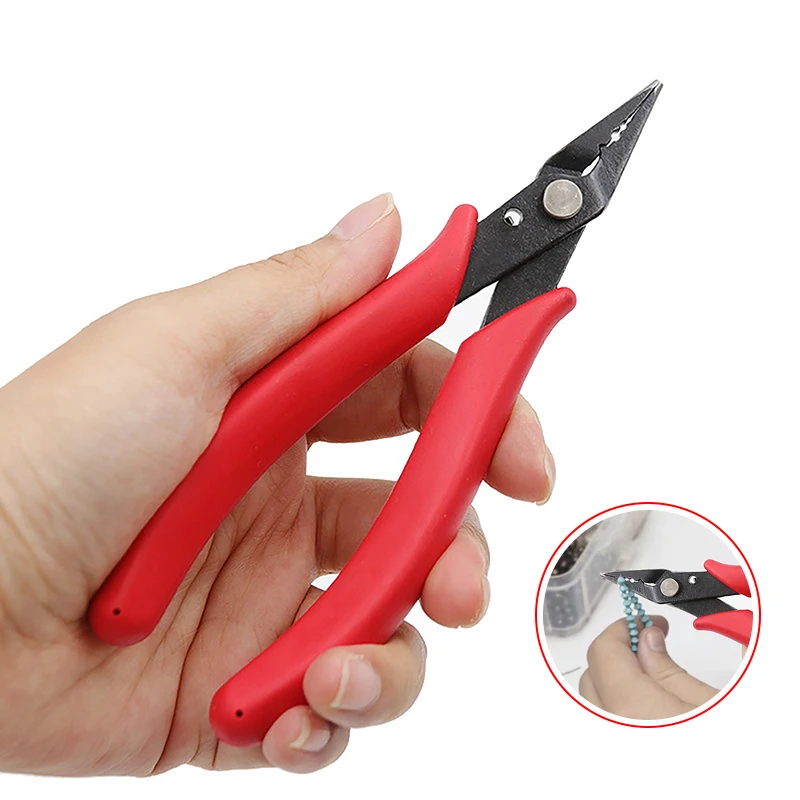 

Household Carbon Steel Jewelry Pliers For Jewelry Making Supplies Crimper Pliers For Crimp Beads Red Crimping Pliers Tool