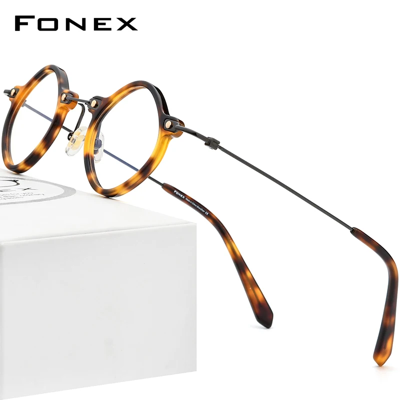 

FONEX Acetate Titanium Glasses Women 2022 New Small Vintage Rhombus Prescription Eyeglasses Frame Men Spectacles Eyewear F85716