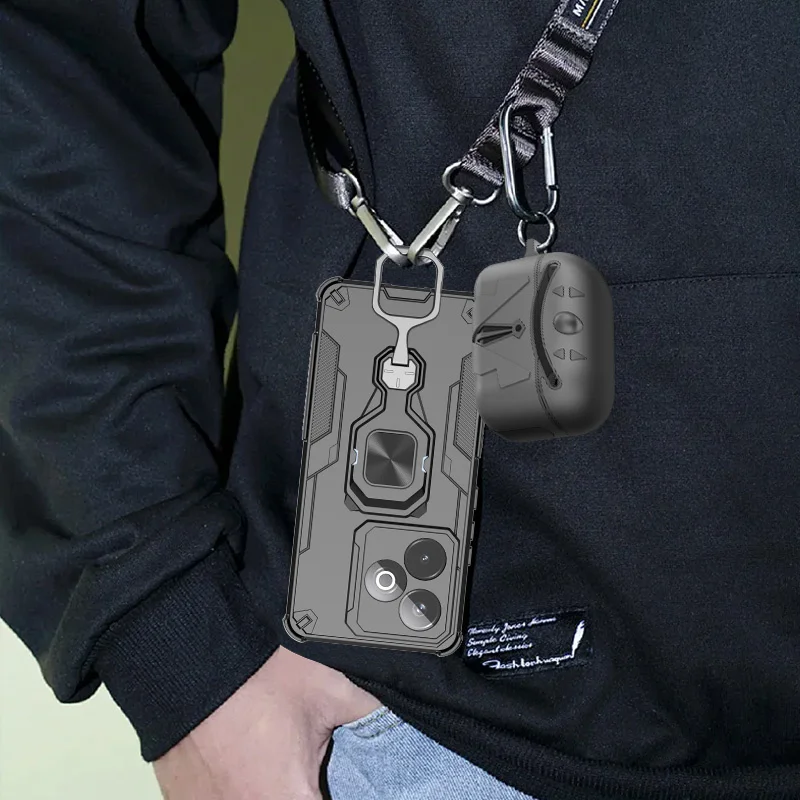 Enhanced Kickstand Case with Lens Protection and Magnetic Ring Stand