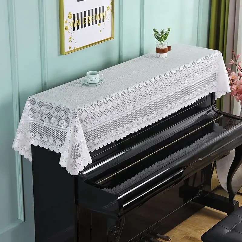 Household Decorative Piano Dust Cover Minimalist Lace Piano Cover Half Modern and Beautiful Electronic Coveres Cloth