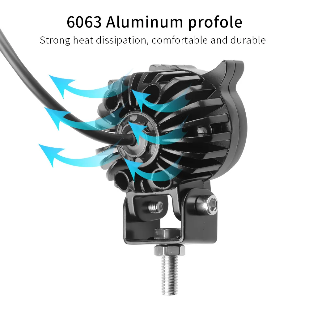 Led Headlight Work Light 6000K Motorcycle