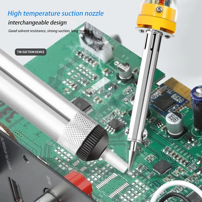 Desoldering Suction Pump Aluminium Solder Sucker Suction Tin Pen Removal Device Blue Vacuum Soldering Iron Desolder