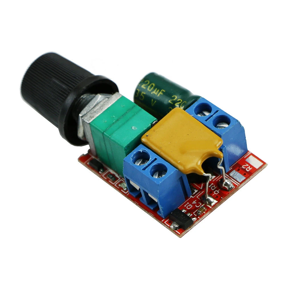 Description Picture 3 of item5A Voltage Regulator Mini PWM DC Motor Speed Controller 3V-35V Speed Regulator Control Switch LED Dimmer DC 5V 12V 24V