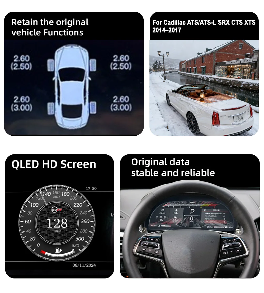 Digital Instrument Cluster For Cadillac ATS ATS-L 2014–2017 iOS CarPlay Speedome