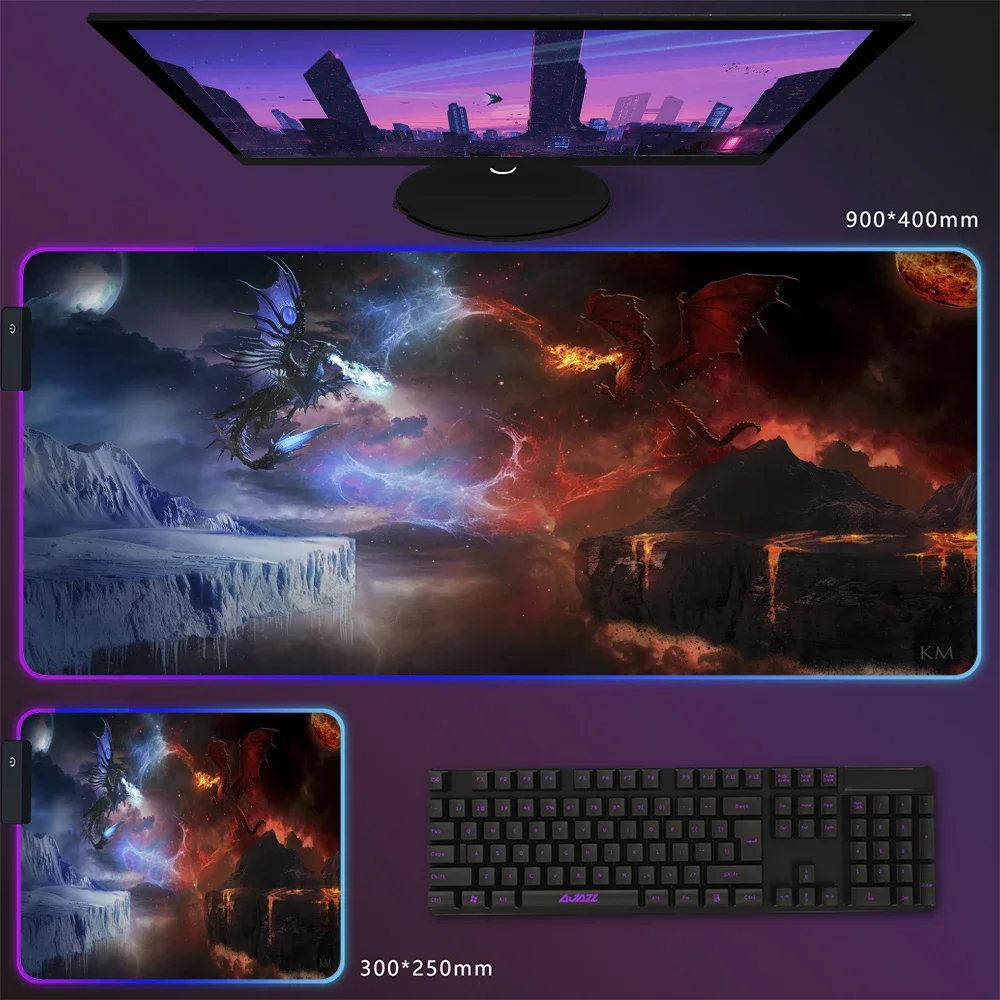 Enhanced RGB Gaming Mousepad - Extra Large Desk Mat with LED Lighting