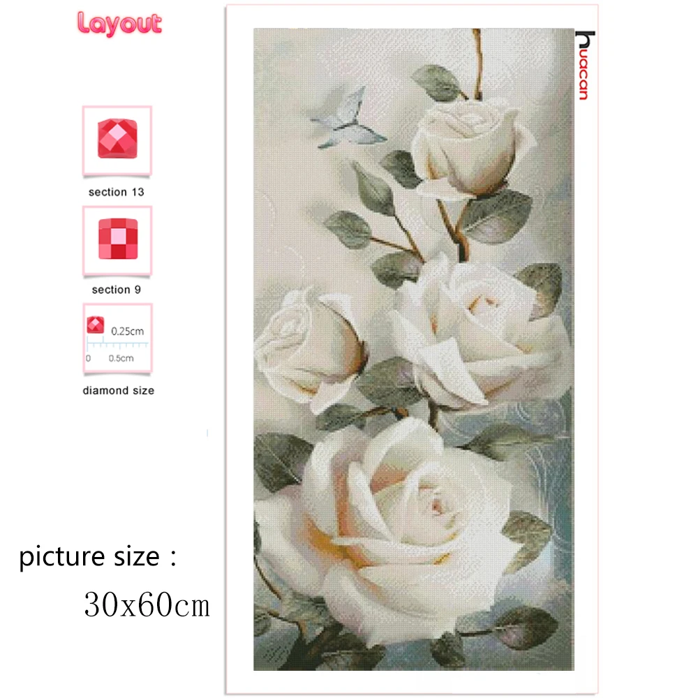 Huacan Diamond Painting Full Square/round Flower Decorations for Home Mosaic Flower Wall Stickers Diamond Art diamond painting diamond painting stickers