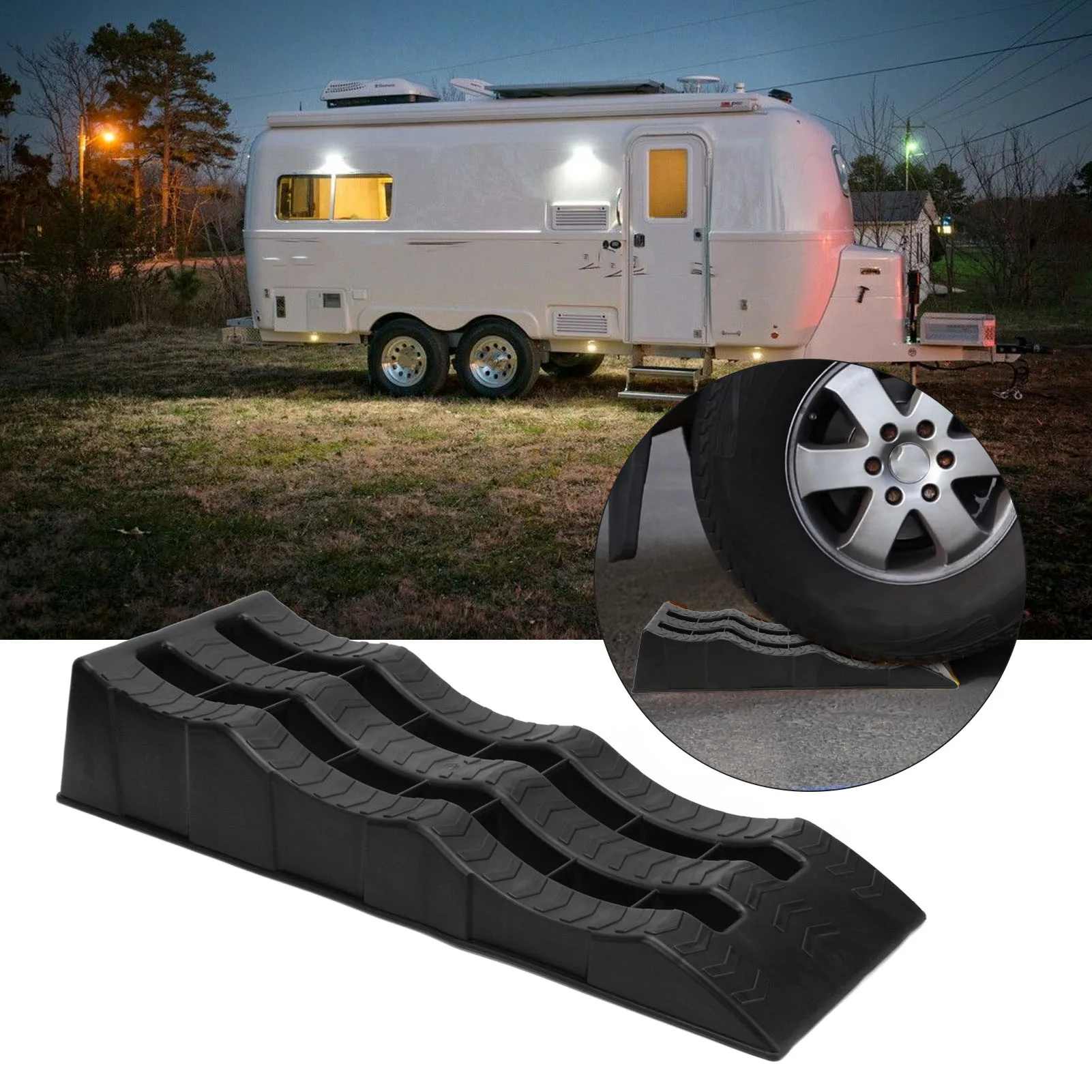 Black/color Ramp Trailer Leveling Blocks 3.9 Inch Lift Car Ramp, RV Leveling Ramps ...