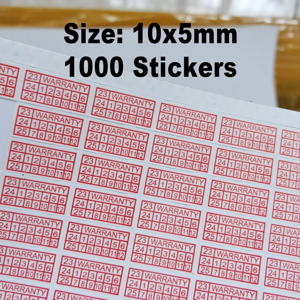 600pcs 23/24/25 Eggshell Fragile Paper Warranty Sticker