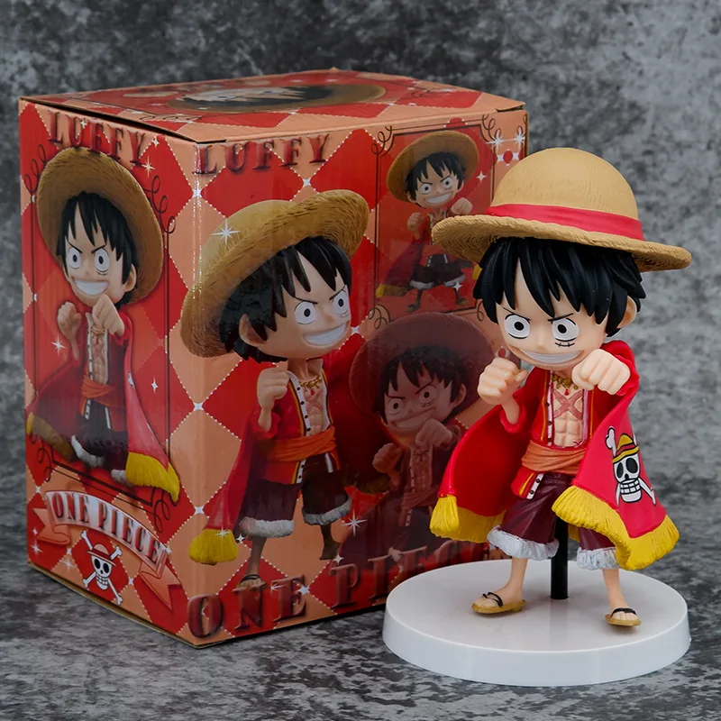 Anime One Piece Toy Q Version Cape Red Clothes Rufy Garage Kit Model Box-Packed Bambola Decorativa Regalo Di Compleanno