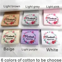 Personnaliser personnalisé coton propre étiquette vêtements marque privée étiquette à la main coton couleur impression nom marque étiquettes 2