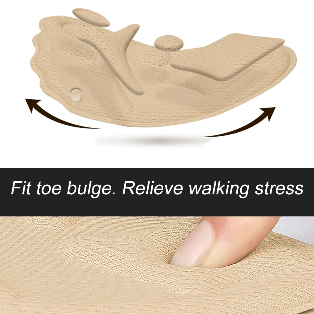 1Pair Women High Heel Forefoot Pad for Shoes Insert Half Insoles Plantar Fasciitis Pain Relief Foot Care Massaging Toe Pad