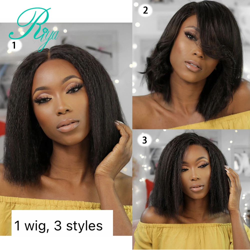 Brazilian Short Wigs Human Hair Pixie Cut Bob Lace Front Wig Human Hair 4x4 Closure Wig Wigs For Black Women 250%