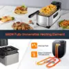 Deep Fryer, Electric Deep Fat Fryers with Baskets, 3 Liters Capacity Oil Frying Pot with View Window, ETL Certificated, 5