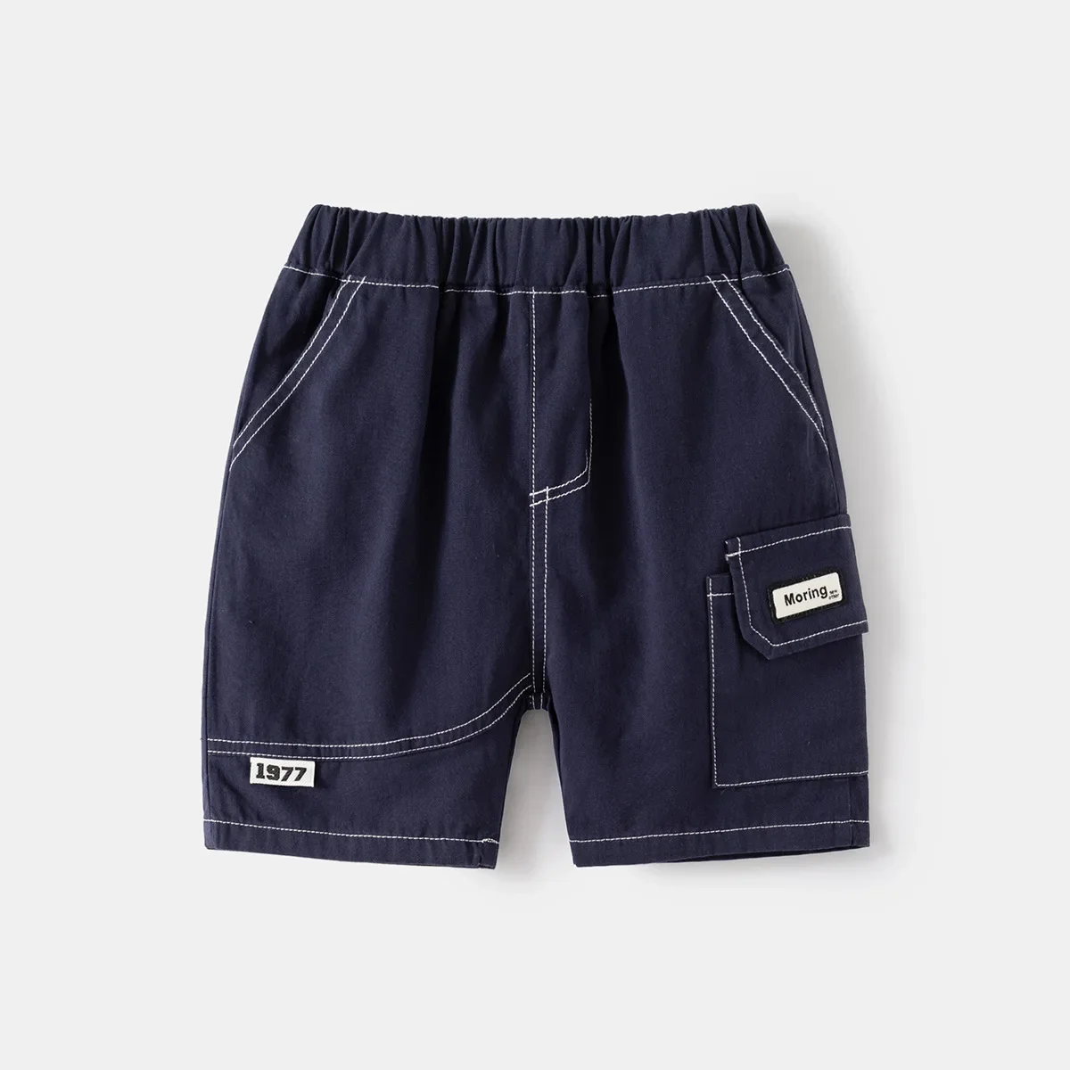 

New 2024 Kids Summer Vintage Shorts Cargo Pants Baby Boys Solid Loose Middle Trousers Children Casual Short Pants Clothing