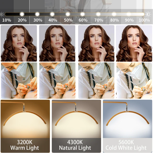 Fosoto Multifunctional Half Moon Lamp Video Ring Lash Light For Beauty Facials Salon Tatoo Live Stream Photography Photo TikTok 2