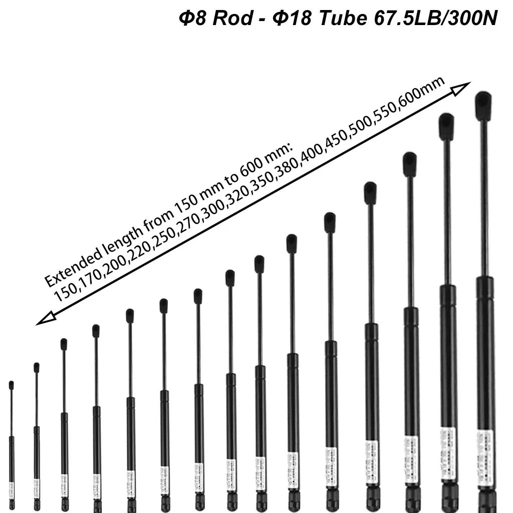300N/67.5LB 8X18 Rear Tailgate Hatch Support Struts 1PC