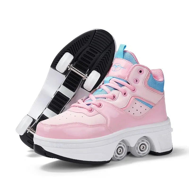 Casual Deformation Roller Skates Shoes Wheels Parkour Sports
