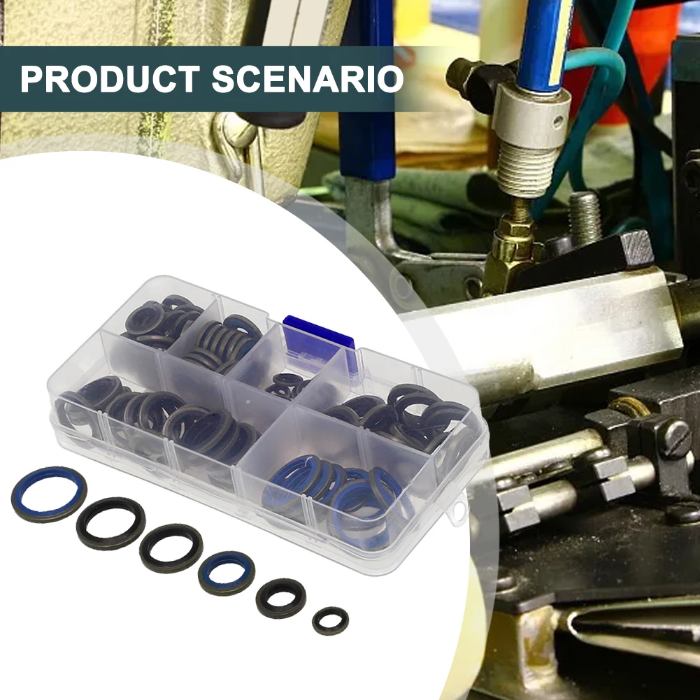 

100pcs/ 245pcs Assorted Sealing Gasket Set Combination Gasket M6 - M16 M6 - M30 M6 To M30 Repair Box Rubber Durable High Quality