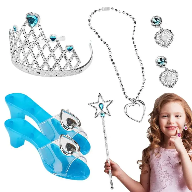 

Princess Jewelry And Dress Up Shoes Girls Play Set Princess Dress Up Shoes Princess Dress Up Set With Shoes Crown Necklace Wand
