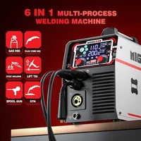 200A 6in1 Gasless MIG Welding Machine 110V/220V Digital LCD Display Multiprocess Welder Flux Core Stick TIG Spool Gun Sync Mig 2