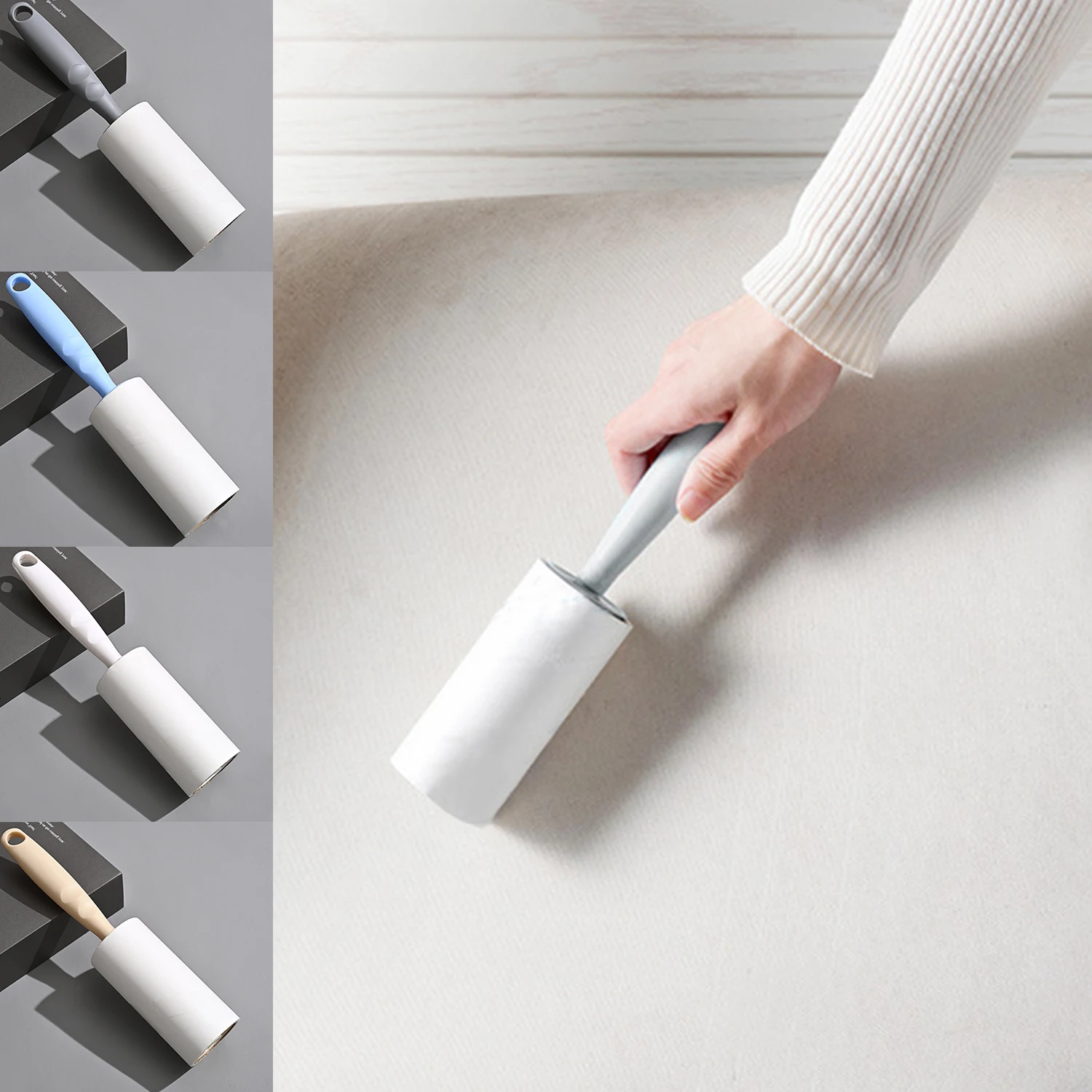 Lint Roller With Refills Sticky Remover Pet Dog Hair Clothes Sofa Dust Cleaning Remover Replaceable Roll Brush CleaningAccessory 2