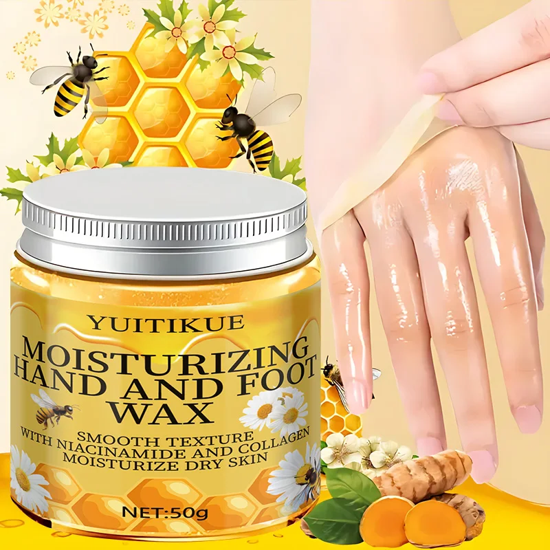 Moisturizing hand and foot balm with a smooth texture containing niacinamide and collagen, nourishing dry skin.