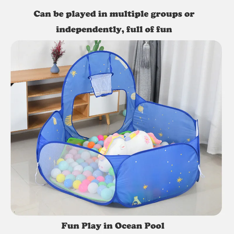 3 Pcs/set Portable Children's Tent Toys Indoor and Outdoor Play House Beach Tent Folding Crawling Tunnel Ocean Ball Pool Tents 2