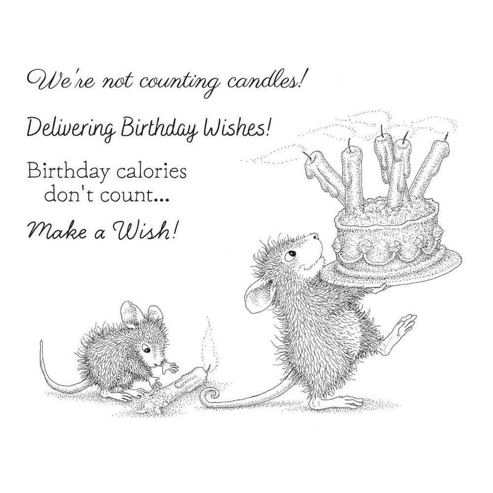 Clear Silicone Stamp Delivering Birthday Wishes Mouse DIY Crafts Card Album Making Scrapbooking Stencil