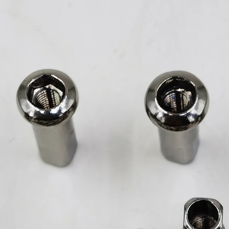 Length 19mm Material 304 Stainless Steel 9G Spoke's Nipples Suit for Diameter 3.4-3.5mm Spokes Thread Spec 6-40 Sliver Caps