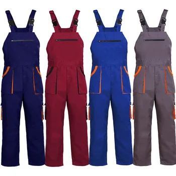 Bib Overalls Men Women Work Clothing Plus Size Protective Coveralls Strap Jumpsuits with Pockets Uniforms Sleeveless Bib Pants