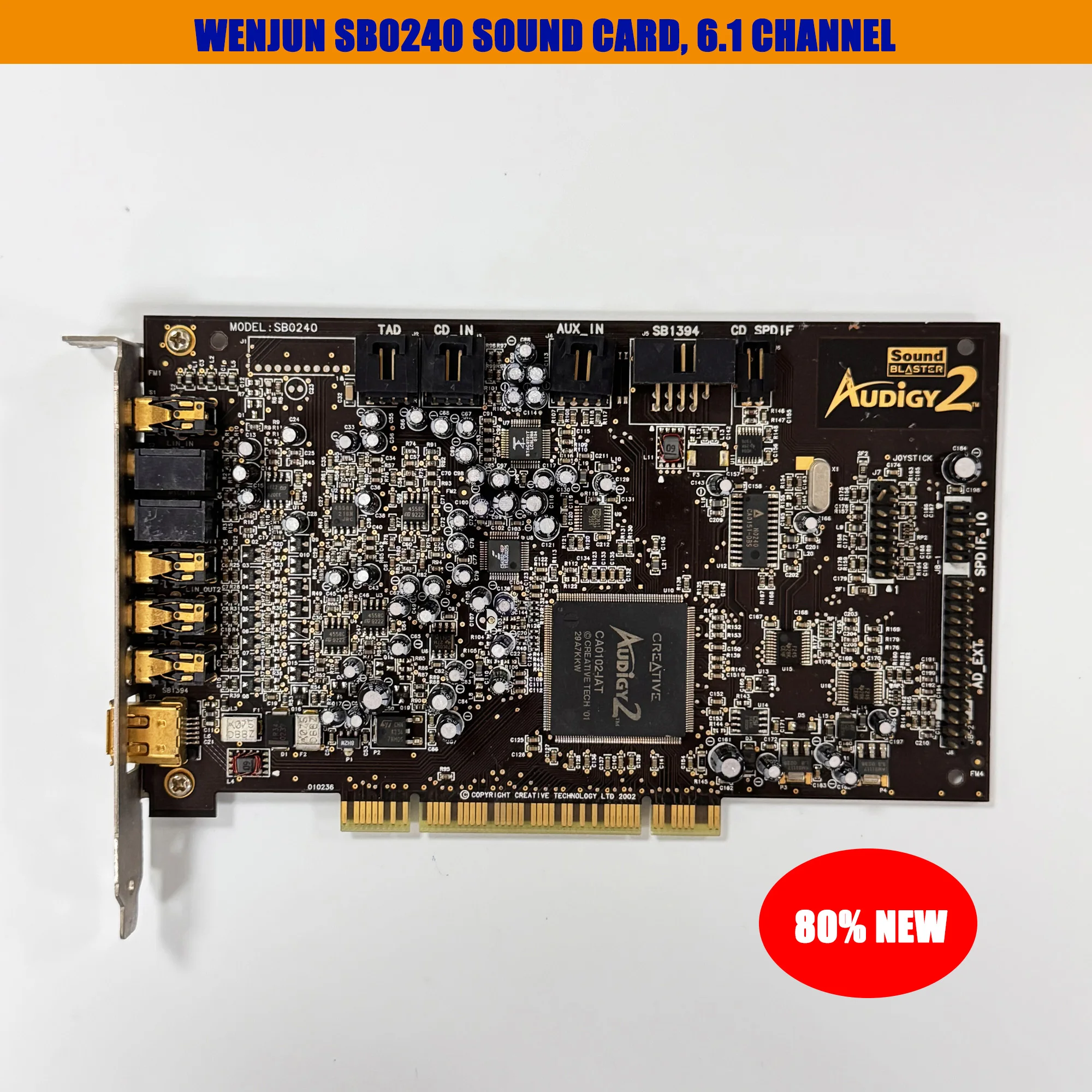 오리지널 분해형 혁신적인 Audigy2 7.1 채널 사운드 카드 SB0360은 DTS 지원