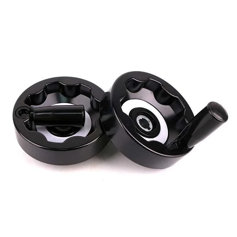 Plastic Handwheel 10-20cm Alloy Folding Lathe Milling Machine Inside Ripple Hand Wheel Rotating Handle Machine Accessories