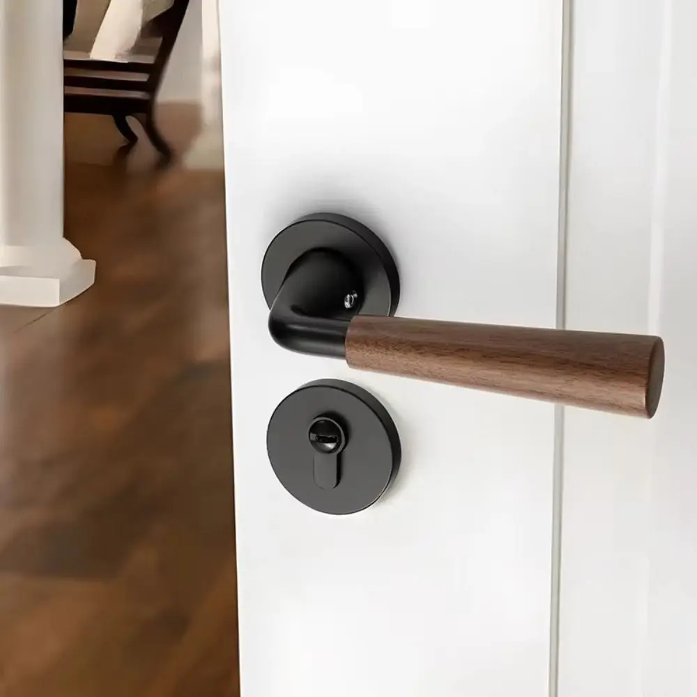 Aluminum Alloy Door Lock Magnetic Wood Grain Magnetic Lock Split Locks Easy Installation Doors Handle Wall Mounted