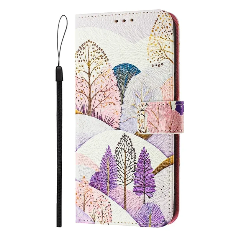 Leather Wallet Flip Case with Cartoon Design