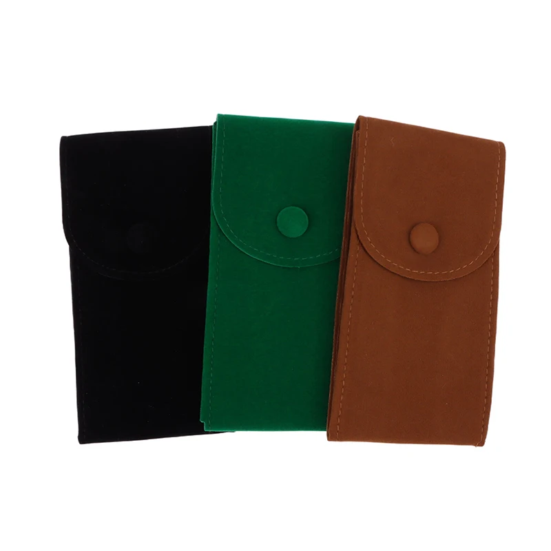 1Pc Watch Storage Bag Portable Flannelette Fabric Watch Pouch Travel Organizer Display Pouch Storage Box Green/Brown/Green