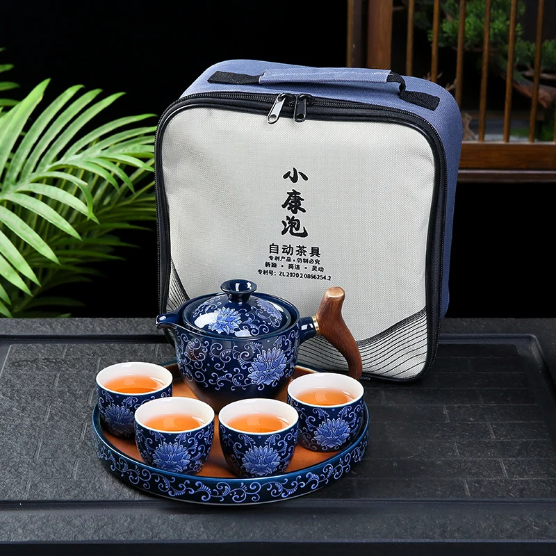 More Capacity Chinese Kung Fu Tea set Travel Tea set Ceramic Portable Teapot Maker Infuser Teacup