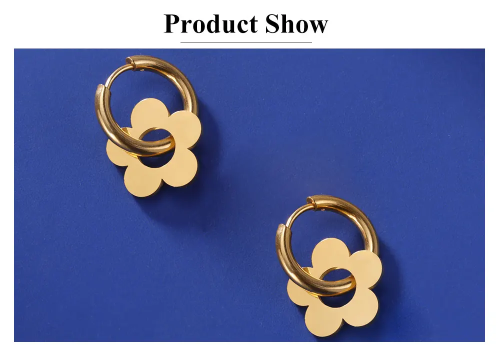 Cazador Niedliche Blumen-Tropfenohrringe für Frauen 2026, trendige Goldfarbe, Edelstahl, neu in Ohrringen, Party, Hochzeit, Schmuck, Geschenk – Detail 6