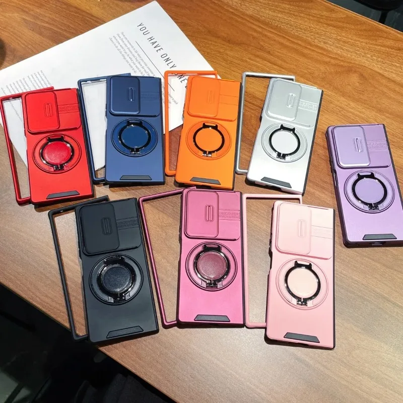 Magnetic Shockproof Phone Case with 360° Rotating Stand and Slide Camera Protection