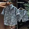 Summer Printed Short-sleeved Shirt Shorts Suit Men's Handsome Loose Casual High Street Personalized Tops Pants Male Clothes 4