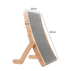 Wooden Framed Cat Scratcher Bed with 3-In-1 Claw Protection and Activity Center (Small Scratcher Bed)