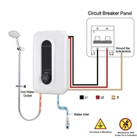 Chauffe-eau électrique instantané sans réservoir 220V 5.5KW à chauffage rapide et haute efficacité avec pompe de surpression pour douche 3