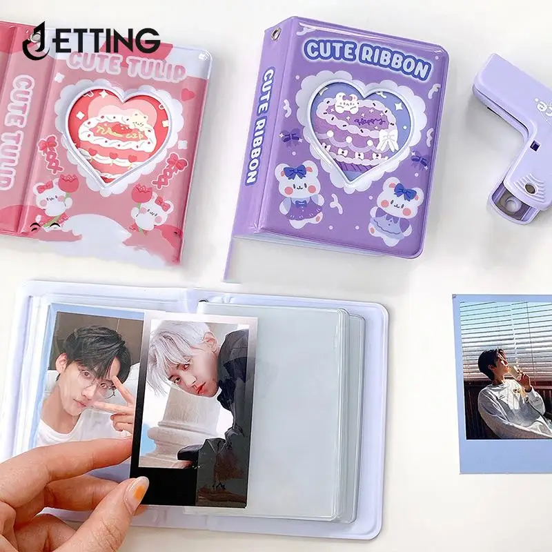 Mini Album 3 Pollici Cartoon Photo Album Lovely Photoward Holder Kpop Idol Chasing Collection Book Cake Bear Printing Instax