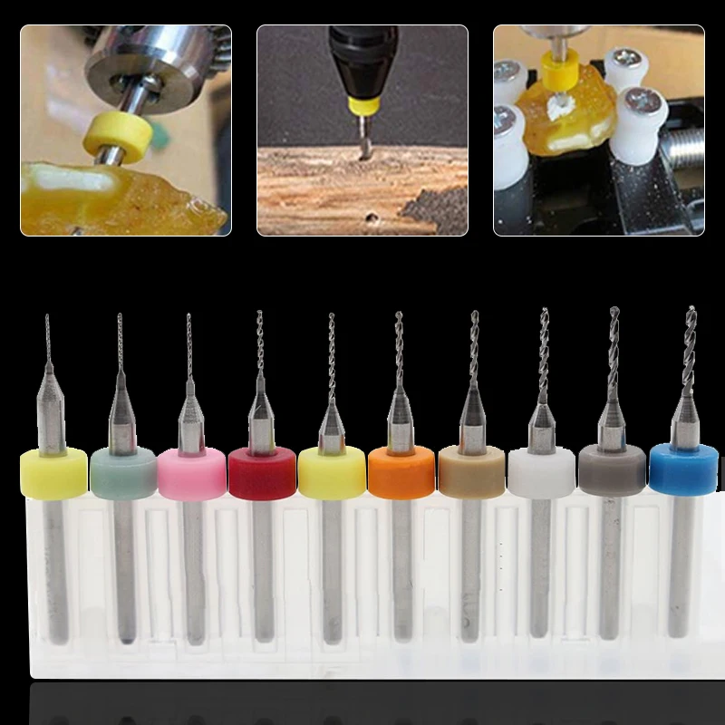 

10pcs Carbide Micro Drill Bit Set PCB Board Hole Drilling Tools 0.1-3mm CNC PCB Drill Bit Mini Print Circuit Board Drill Bit Kit