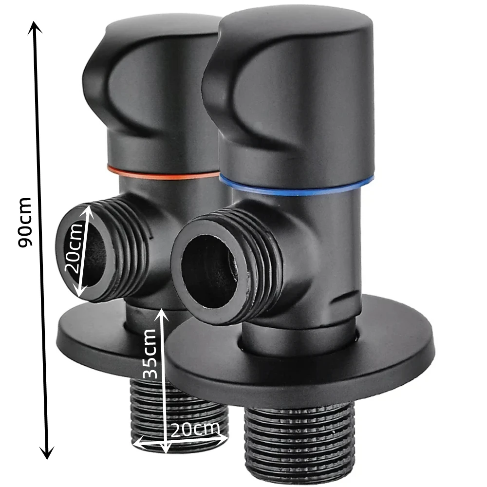 Bathroom Filling Angle Valve Corner Bidet Black Stainless Steel Kitchen Cold Hot Tap Accessories Standard Male G1/2 Threaded