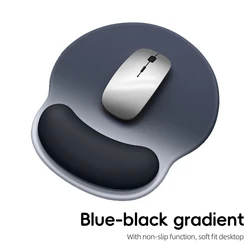 Gradient Soft Gaming Mouse Pad with Wrist Rest for Enhanced Comfort (Black)