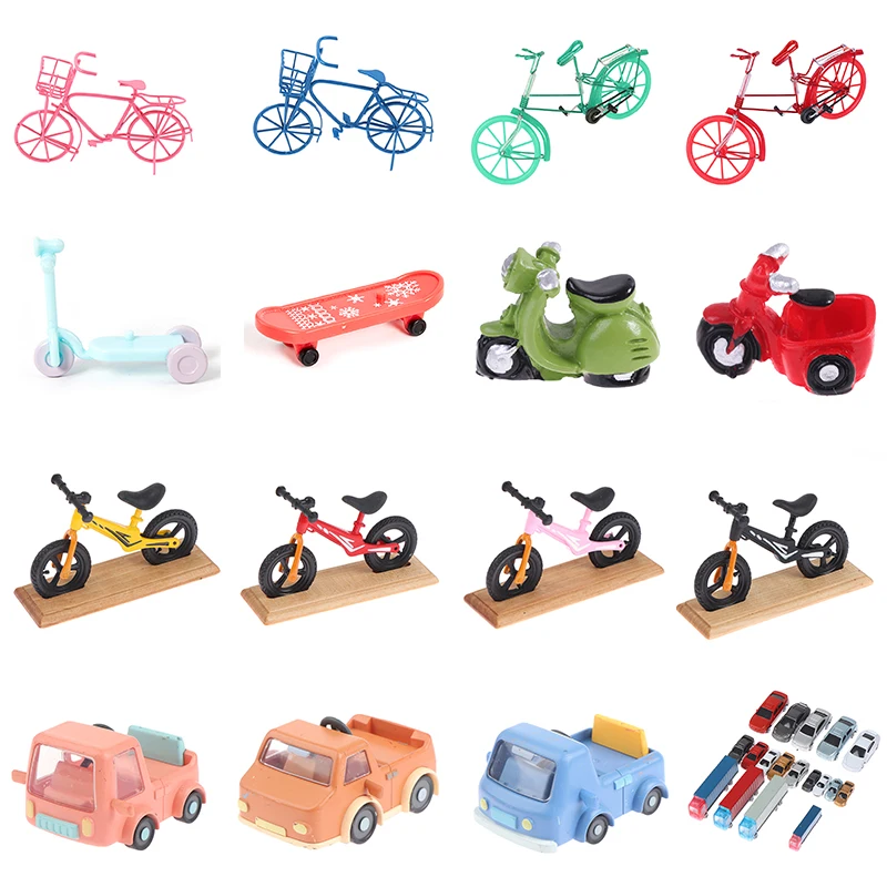 1/12 Dollhouse Miniature Moto Skateboard Bicicletta Simulazione Modello Di Bici Giocattoli Per Ob11 1/6 Doll House Decor Accessori Per Bambole