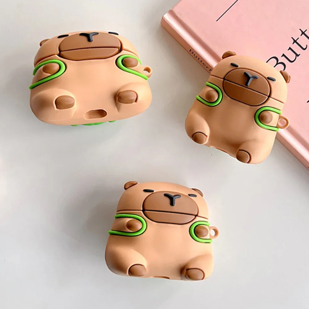 Cute Cartoon Capybaras Silicone Per Apple Airpods 1 2 3 Custodia Airpods Pro 2 Custodia Iphone Auricolari Accessori Air Pod Cover