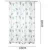 Cortinas de ducha impermeables para baño, cortina de baño gruesa con ganchos, ojales de Metal a prueba de óxido, patrón de hojas, PEVA